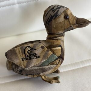 Ducks Unlimited Camo Duck Stuffed Animal Decoy Toy 5.5" Hunting Collectible